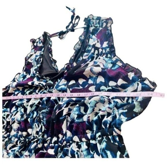 Torrid Blue and Black Sleeveless Ruffle Dress 1X NWT NEW! - Picture 6 of 9